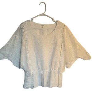 White Lace Butterfly Top